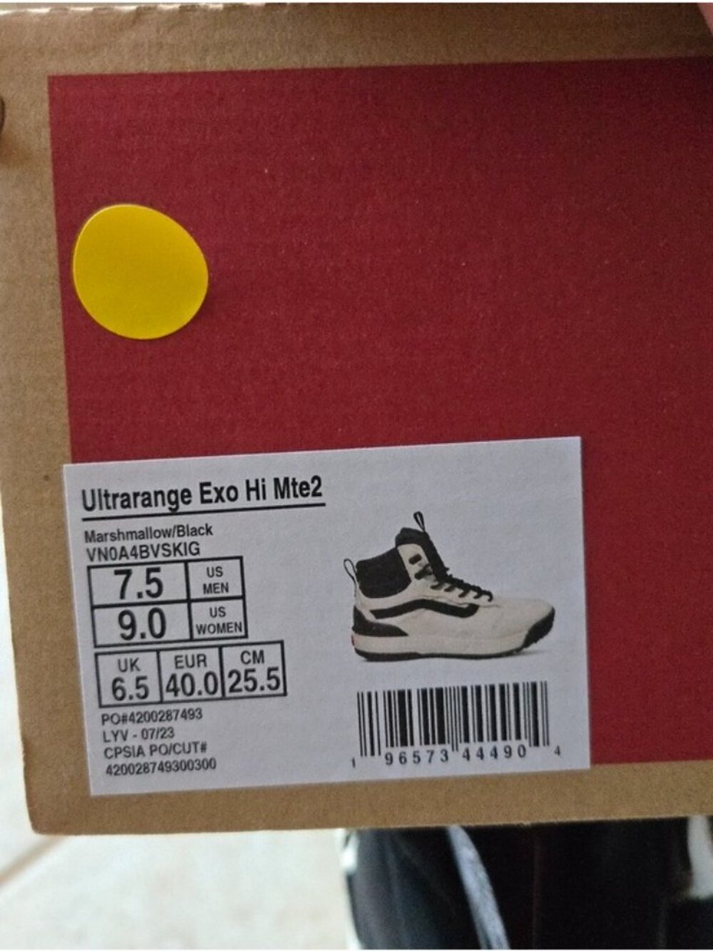 Vans Ultrarange Exo Hi Mte2 Women Size 9 Black And White Hiking Boot 0826 - Picture 8 of 8